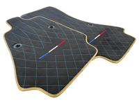 Floor Mats For Bugatti Chiron Alcantara Leather Gold Edition - AutoWin