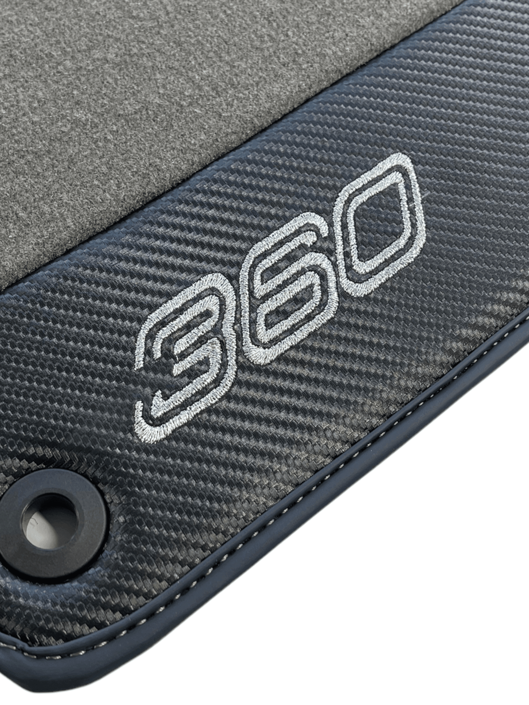 Floor Mats For Ferrari 360 Modena 1999-2005 Gray With Carbon Fiber Leather - AutoWin