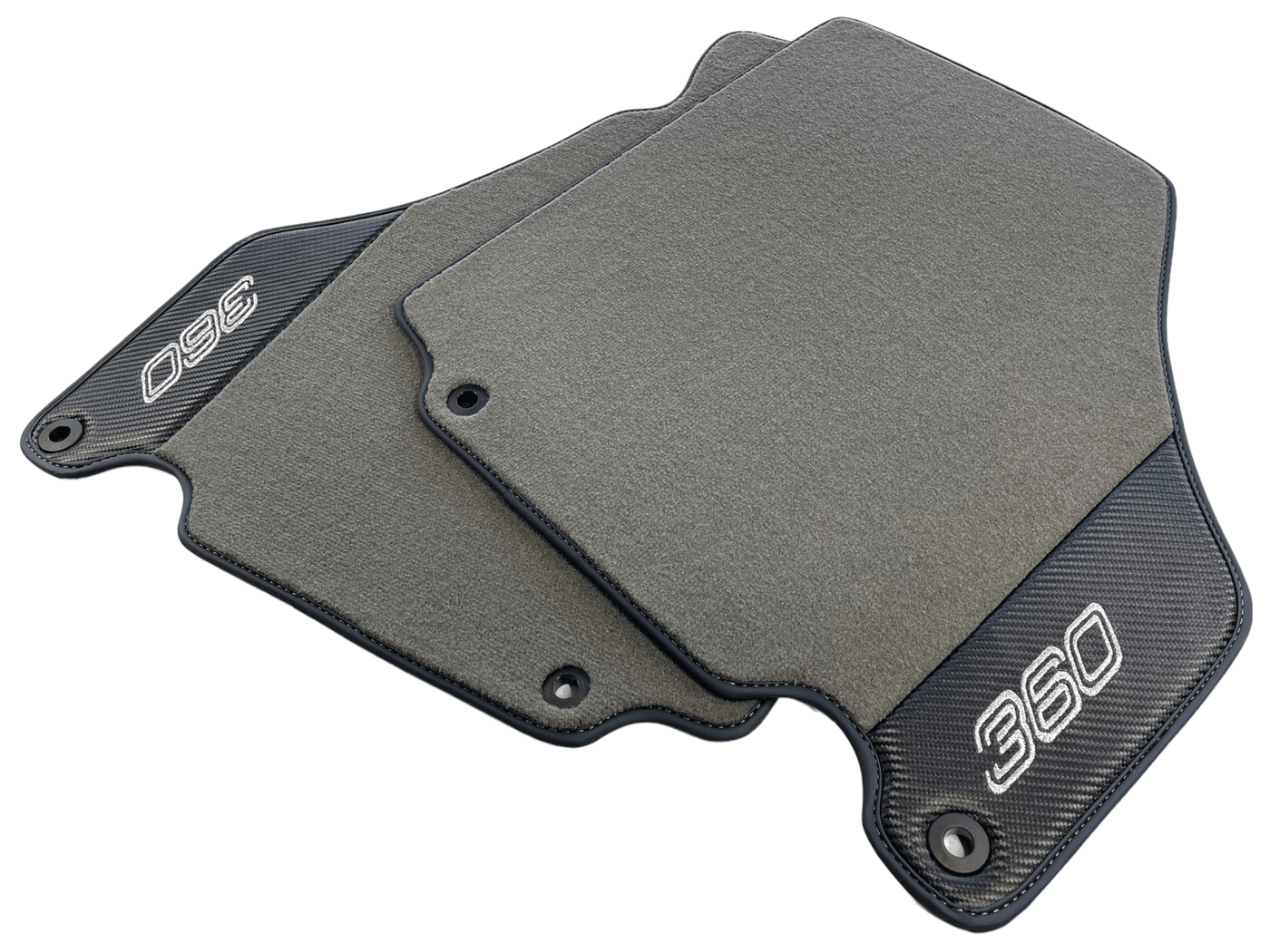 Floor Mats For Ferrari 360 Modena 1999-2005 Gray With Carbon Fiber Leather - AutoWin