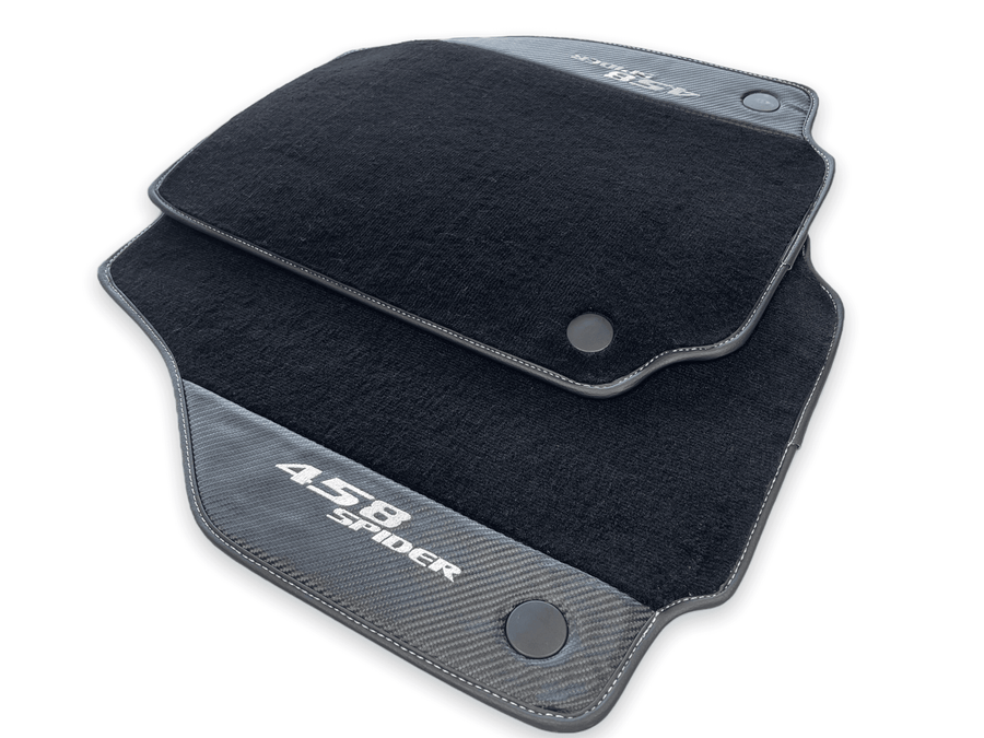 Floor Mats For Ferrari 458 Spider 2012-2015 Carbon Leather - AutoWin
