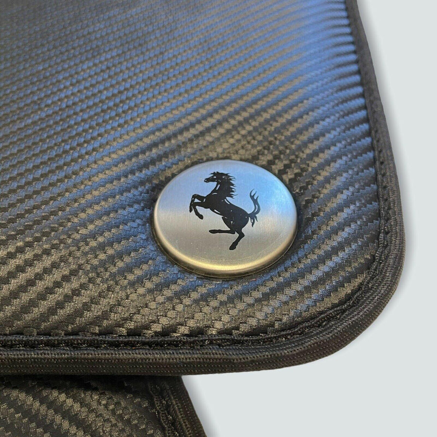 Floor Mats For Ferrari California Convertible 2008-2014 Carbon Fiber Leather - AutoWin