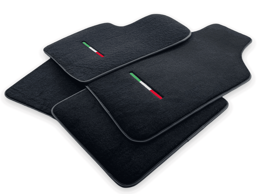 Italian Edition Black Floor Mats for Fiat 500X (2018-2024) Convertible - AutoWin