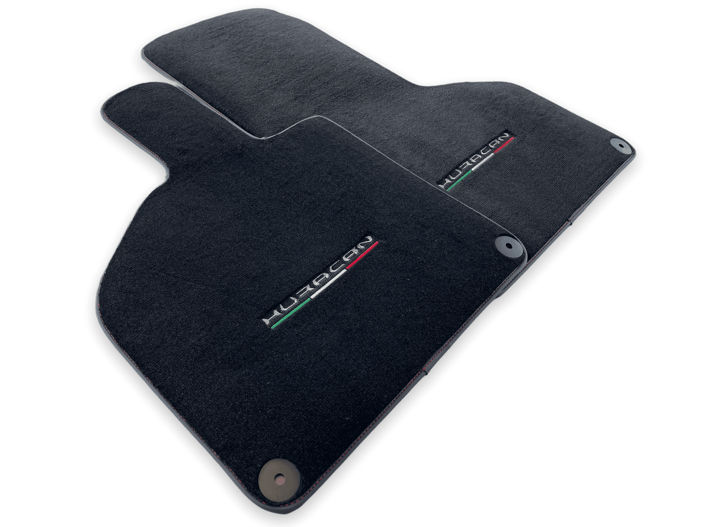 Floor Mats for Lamborghini Huracan With Italian Flag Red Stitch - AutoWin