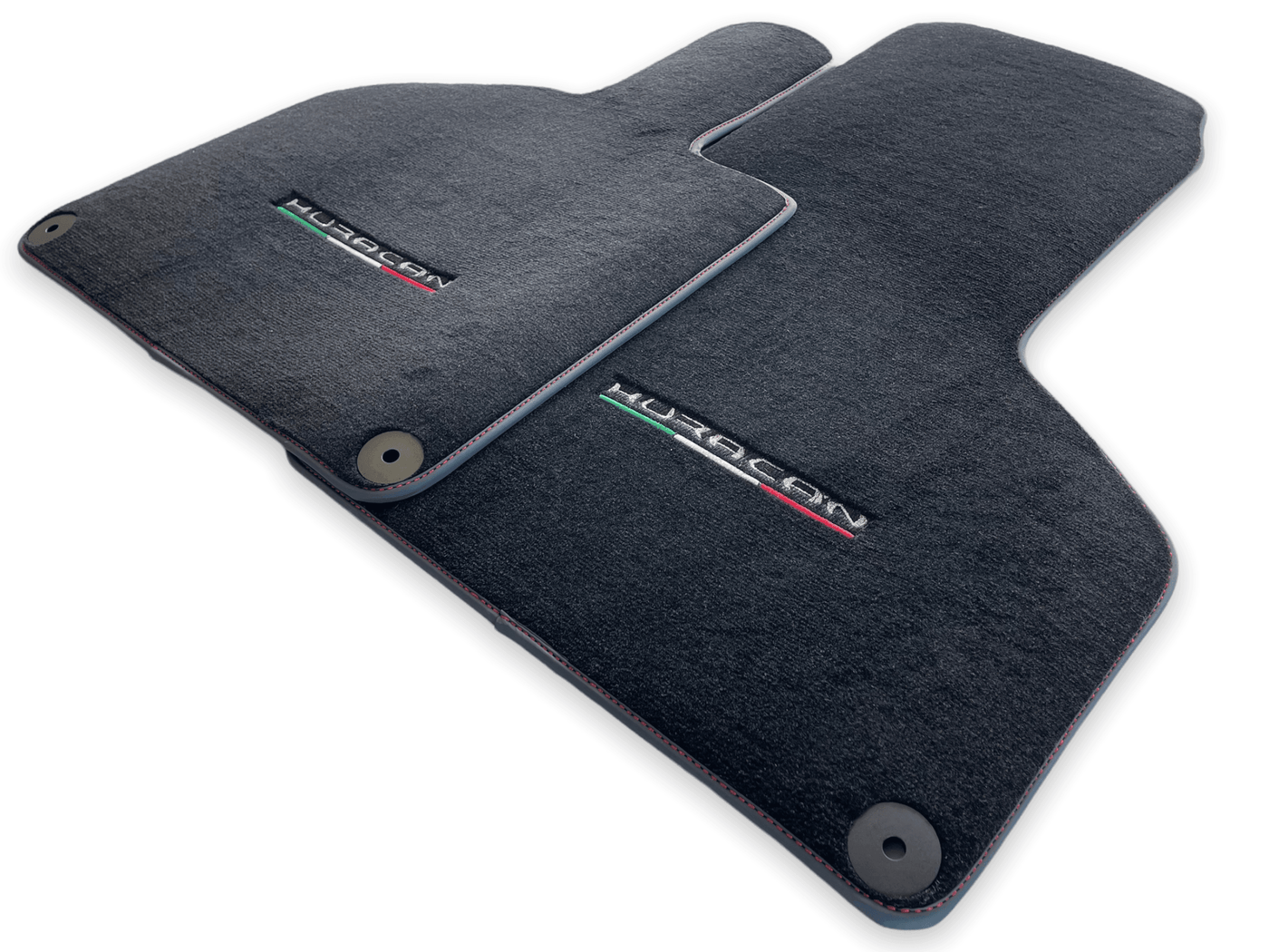 Floor Mats for Lamborghini Huracan With Italian Flag Red Stitch - AutoWin