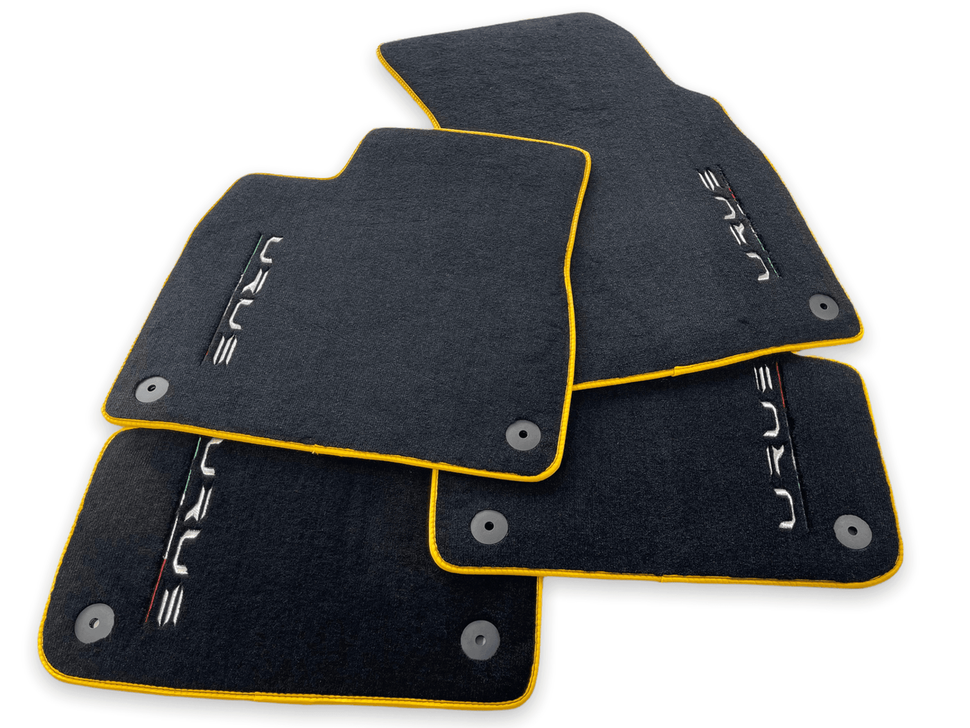 Floor Mats For Lamborghini Urus Black Tailored With Yellow Trim - AutoWin