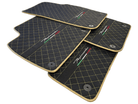 Floor Mats For Lamborghini Urus Performante Alcantara Leather Gold Trim - AutoWin