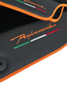Floor Mats For Lamborghini Urus Performante Leather And Orange Trim - AutoWin