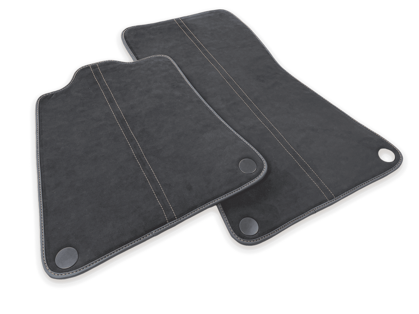 Floor Mats For McLaren 600LT (2018-2020) Alcantara Black Tailored Carpets With Orange Sewing - AutoWin