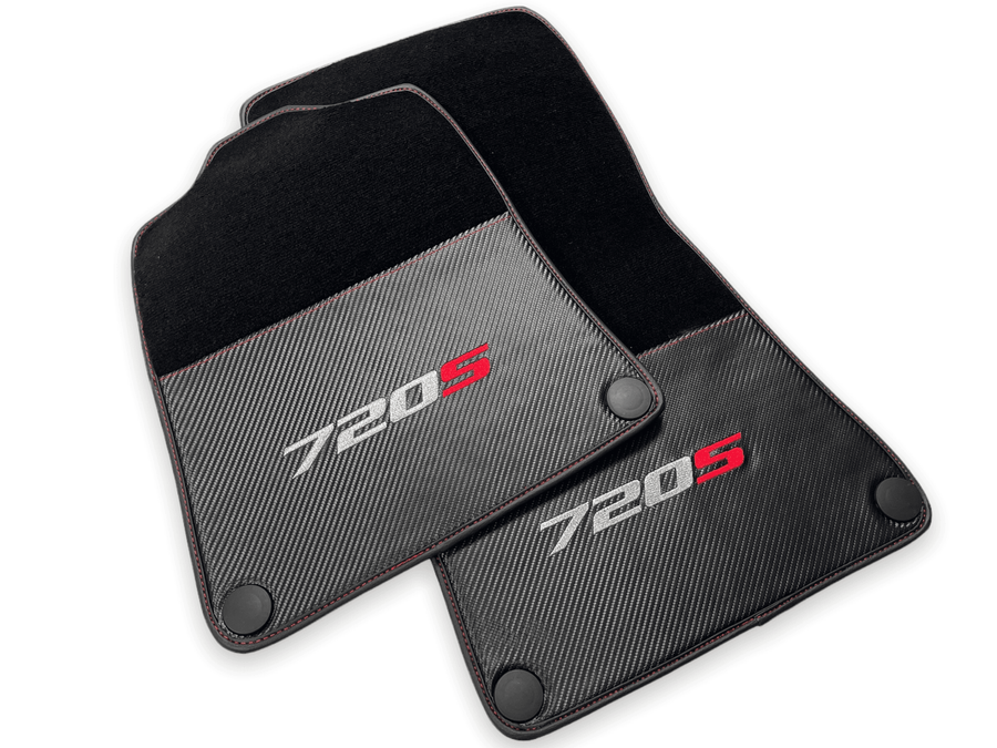 Floor Mats For McLaren 720S Black Tailored Carpets With Carbon - AutoWin