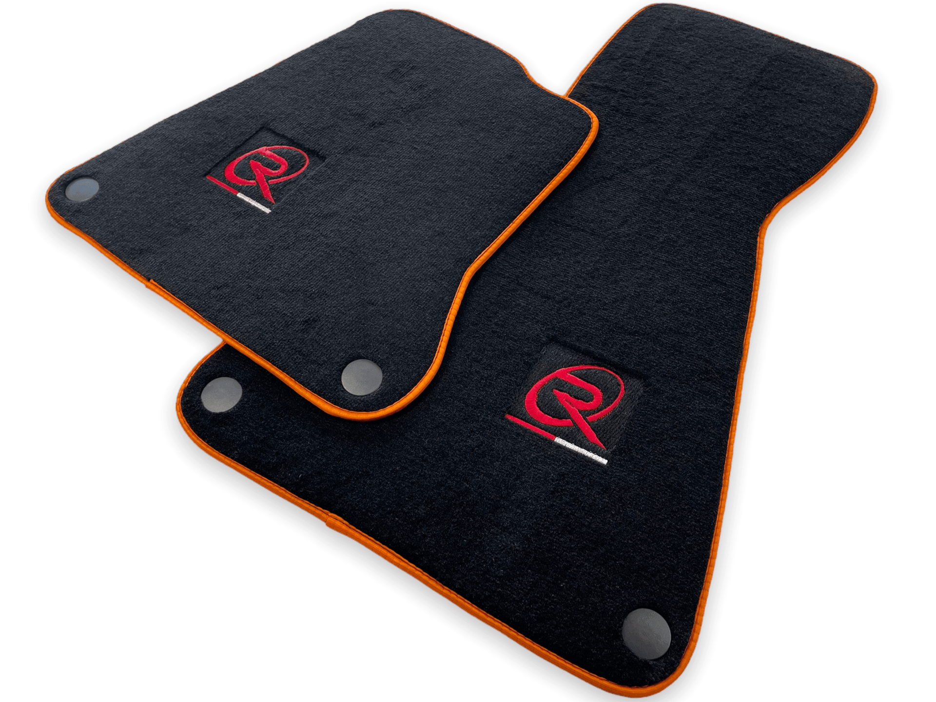 Floor Mats For McLaren MP4 12C Black Tailored Carpets Orange Trim - AutoWin
