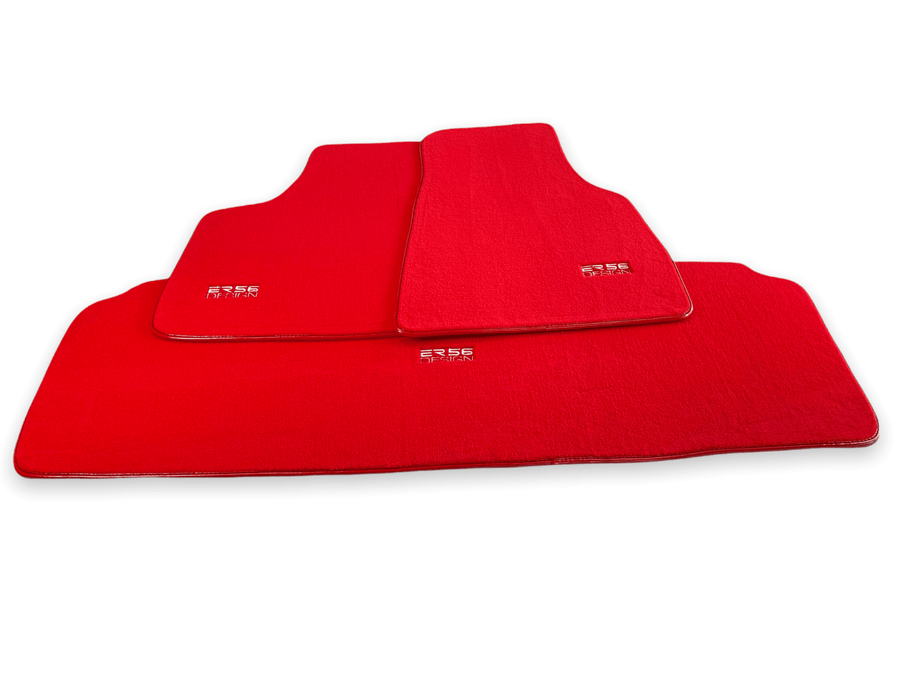 Floor Mats For Tesla Model 3 Red Tailored Carpets ER56 Design - AutoWin