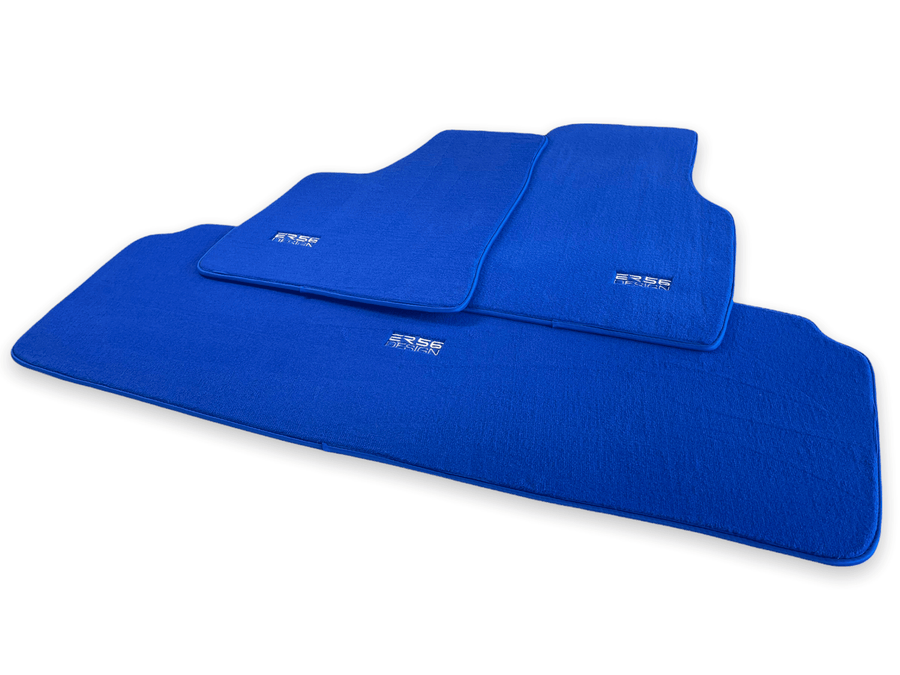 Floor Mats For Tesla Model X (6 Seats) Blue Tailored Carpets ER56 Design - AutoWin