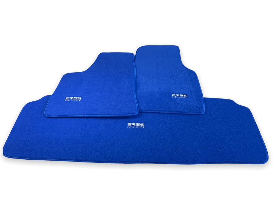 Floor Mats For Tesla Model X (6 Seats) Blue Tailored Carpets ER56 Design - AutoWin