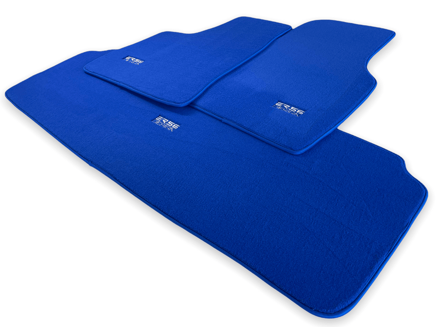 Floor Mats For Tesla Model X (6 Seats) Blue Tailored Carpets ER56 Design - AutoWin