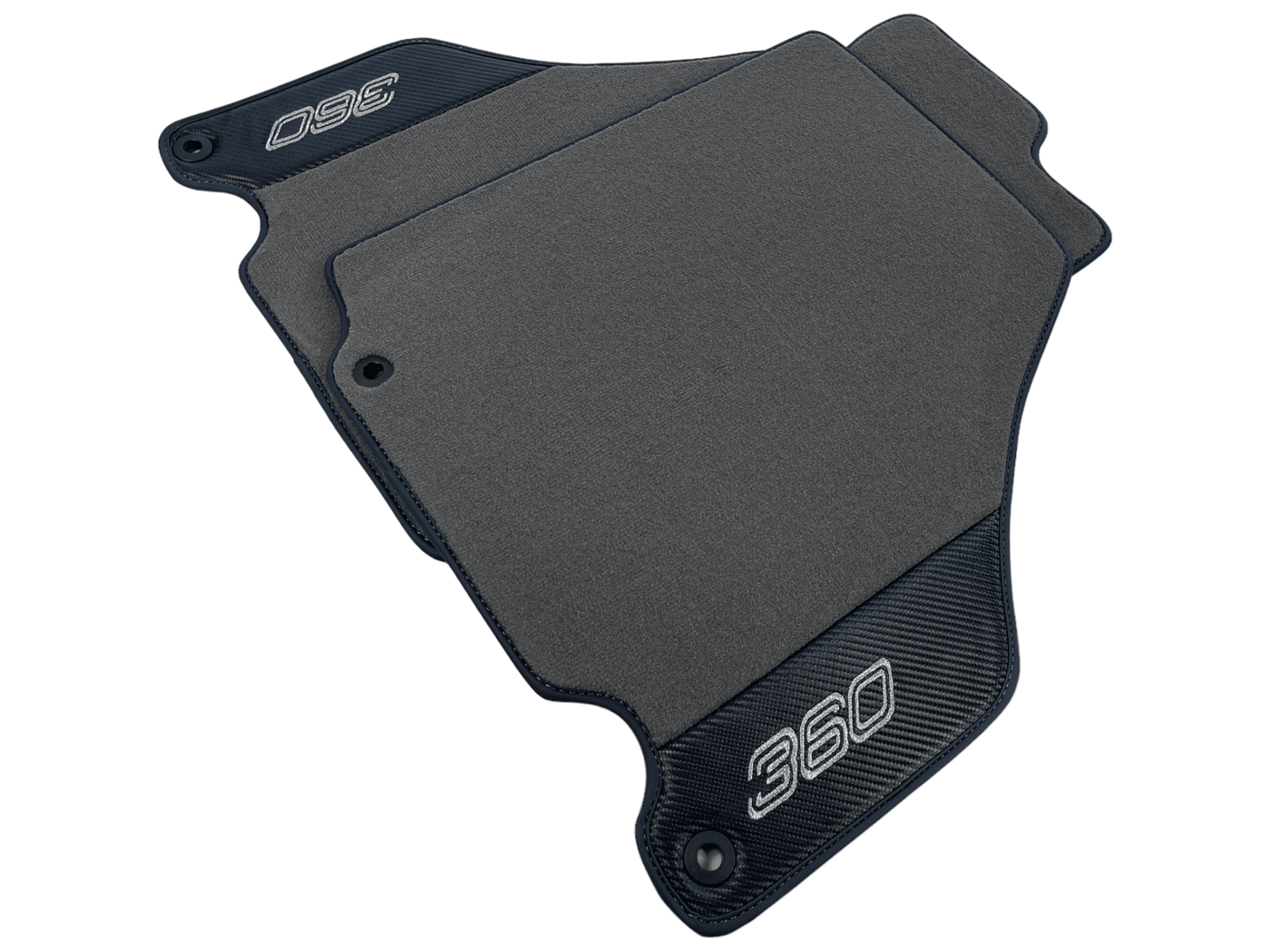 Gray Floor Mats For Ferrari 360 Modena 1999-2005 With Carbon Fiber Leather - AutoWin