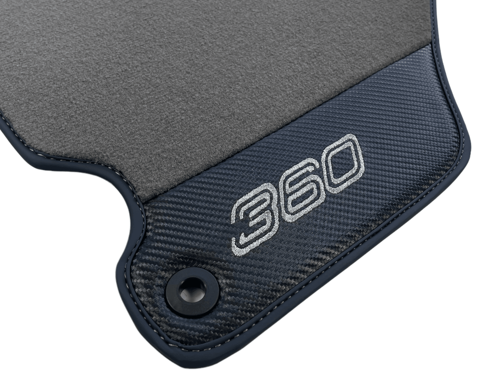 Gray Floor Mats For Ferrari 360 Modena 1999-2005 With Carbon Fiber Leather - AutoWin