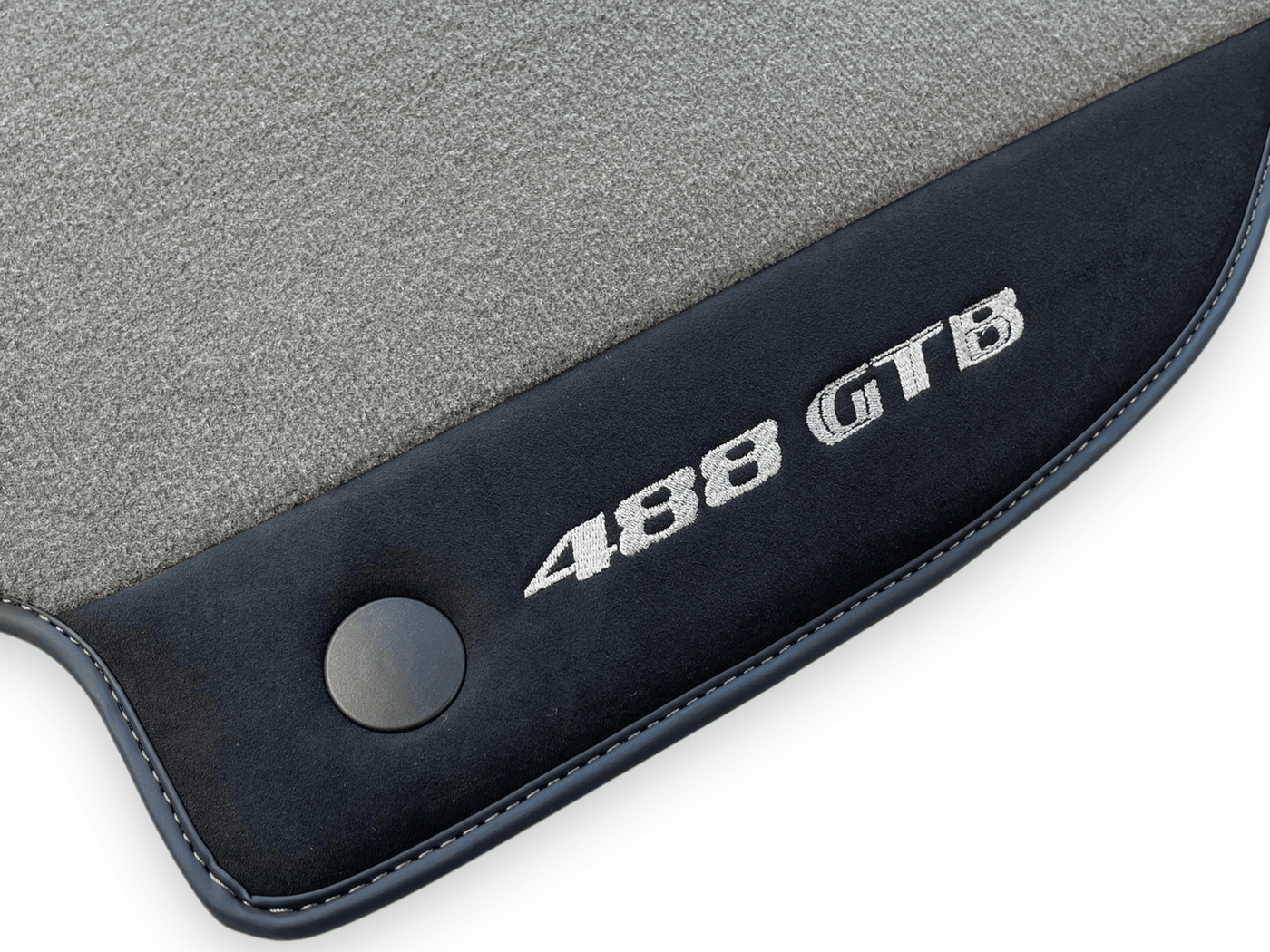 Gray Floor Mats For Ferrari 488 GTB 2015-2022 Carpets With Alcantara Leather - AutoWin