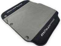 Gray Floor Mats For Ferrari 812 Superfast With Alcantara Leather - AutoWin