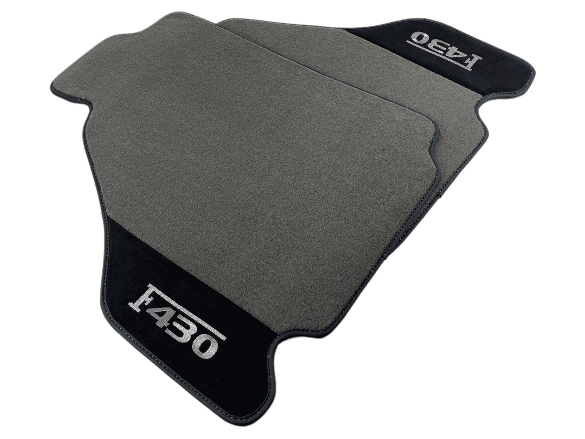 Gray Floor Mats For Ferrari F430 2004-2009 With Alcantara Leather - AutoWin