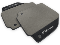 Gray Floor Mats For Ferrari F8 Spider 2019-2022 With Alcantara Leather - AutoWin