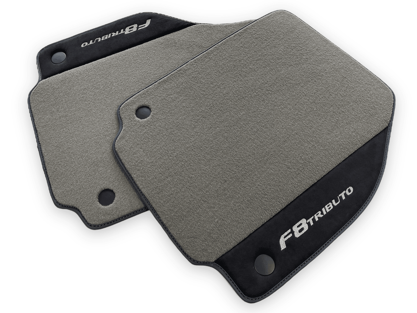 Gray Floor Mats For Ferrari F8 Tributo 2019-2022 With Alcantara Leather - AutoWin