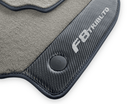 Gray Floor Mats For Ferrari F8 Tributo 2019-2022 With Carbon Leather - AutoWin