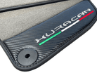 Gray Floor Mats for Lamborghini Huracan With Carbon Fiber Leather - AutoWin