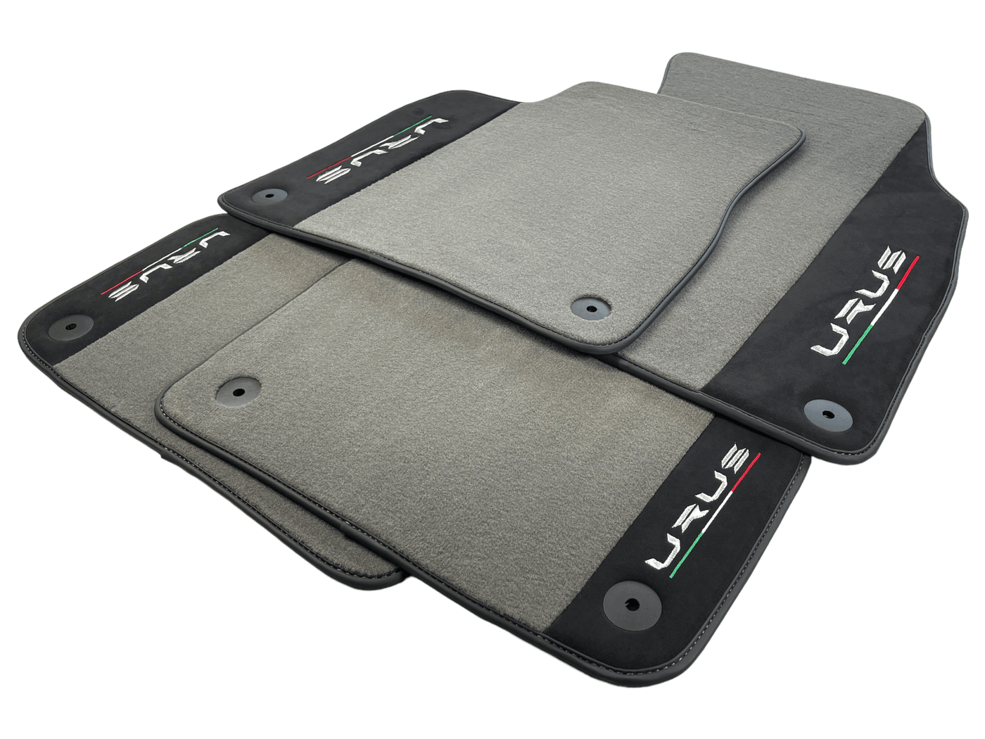 Gray Floor Mats For Lamborghini Urus With Alcantara Leather - AutoWin
