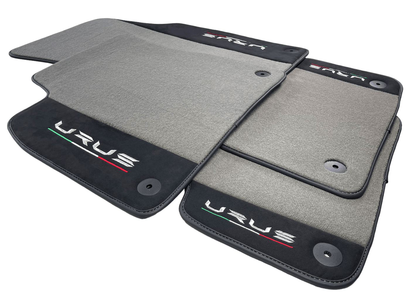 Gray Floor Mats For Lamborghini Urus With Alcantara Leather - AutoWin