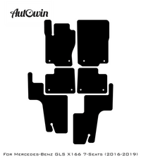 Gray Floor Mats For Mercedes Benz GLS-Class X166 (2016-2019) | Limited Edition - AutoWin