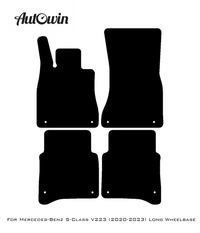 Gray Floor Mats For Mercedes Benz S-Class V223 (2020-2023) Long Wheelbase | Limited Edition - AutoWin