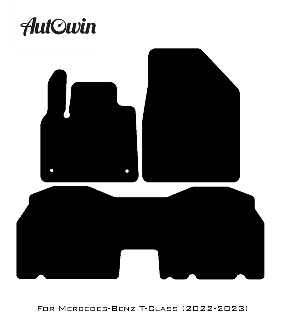 Gray Floor Mats For Mercedes Benz T-Class W420 (2022-2023) | Limited Edition - AutoWin