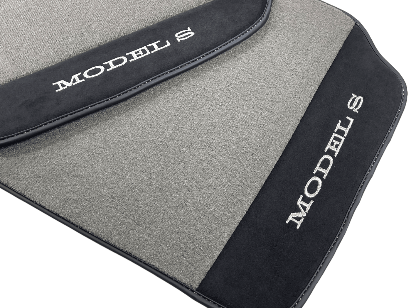 Gray Floor Mats For Tesla Model S With Alcantara Leather - AutoWin