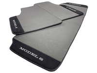 Gray Floor Mats For Tesla Model S With Alcantara Leather - AutoWin
