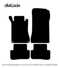 Gray Luxury Floor Mats For Mercedes Benz CLK-Class C209 Coupe (2002-2009) | ER56 Design - AutoWin