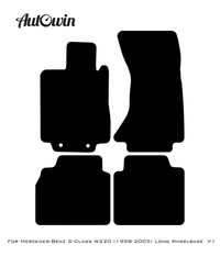 Gray Luxury Floor Mats For Mercedes Benz S-Class W220 (1998-2005) Long Wheelbase | ER56 Design - AutoWin