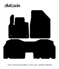 Gray Luxury Floor Mats For Mercedes Benz T-Class W420 (2022-2023) | ER56 Design - AutoWin