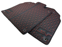 Leather Floor Mats for Lamborghini Aventador SV | Red Stitching - AutoWin