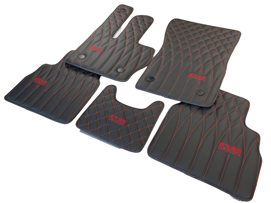 Leather Floor Mats For Mercedes-Benz G Class 1990–2018 W463 ER56 Design - AutoWin