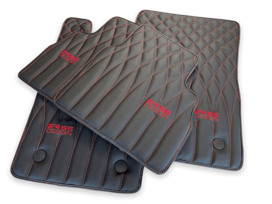 Leather Floor Mats For Mercedes-Benz G Class 2019-2022 W463 ER56 Design - AutoWin