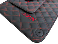Leather Floor Mats for Porsche Cayenne GTS 2018-2023 Red Sewing - AutoWin