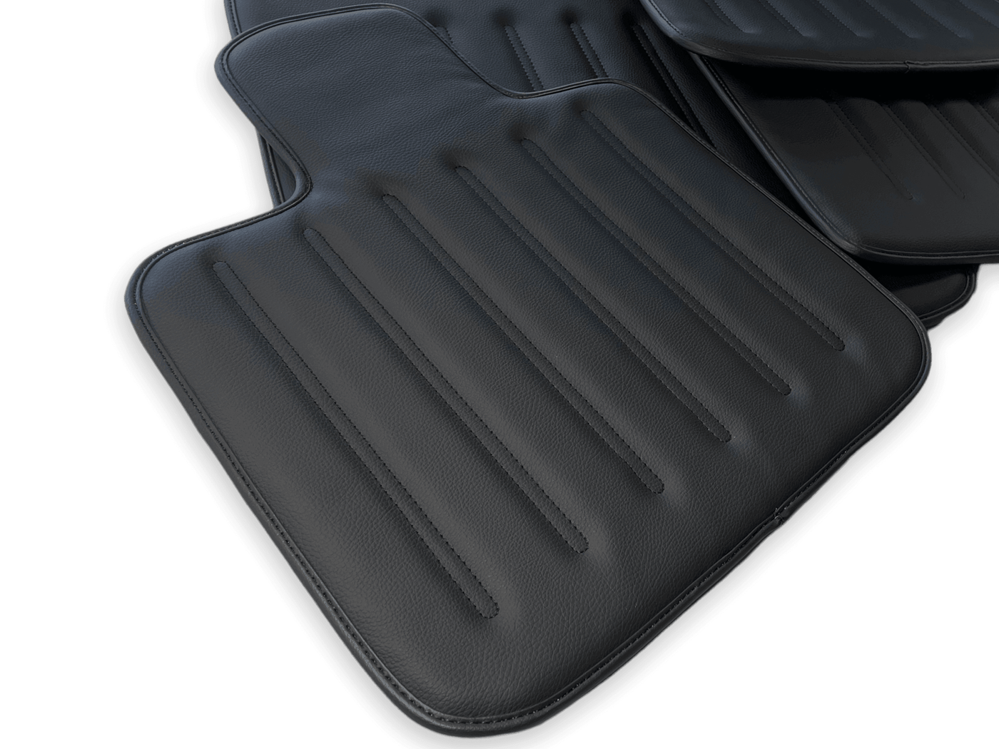 Leather Floor Mats For Rolls Royce Black Badge Dawn Rr6 2016-2023 Black - AutoWin
