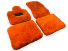 Orange Sheepskin Floor Mats For Bentley Mulsanne (2010-2020) Er56 Design Brand - AutoWin
