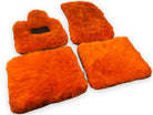 Orange Sheepskin Floor Mats For Bentley Mulsanne (2010-2020) Er56 Design Brand - AutoWin