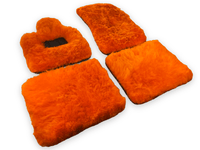 Orange Sheepskin Floor Mats For Rolls Royce Phantom Drophead Coupe 2007–2016 Er56 Design Brand - AutoWin