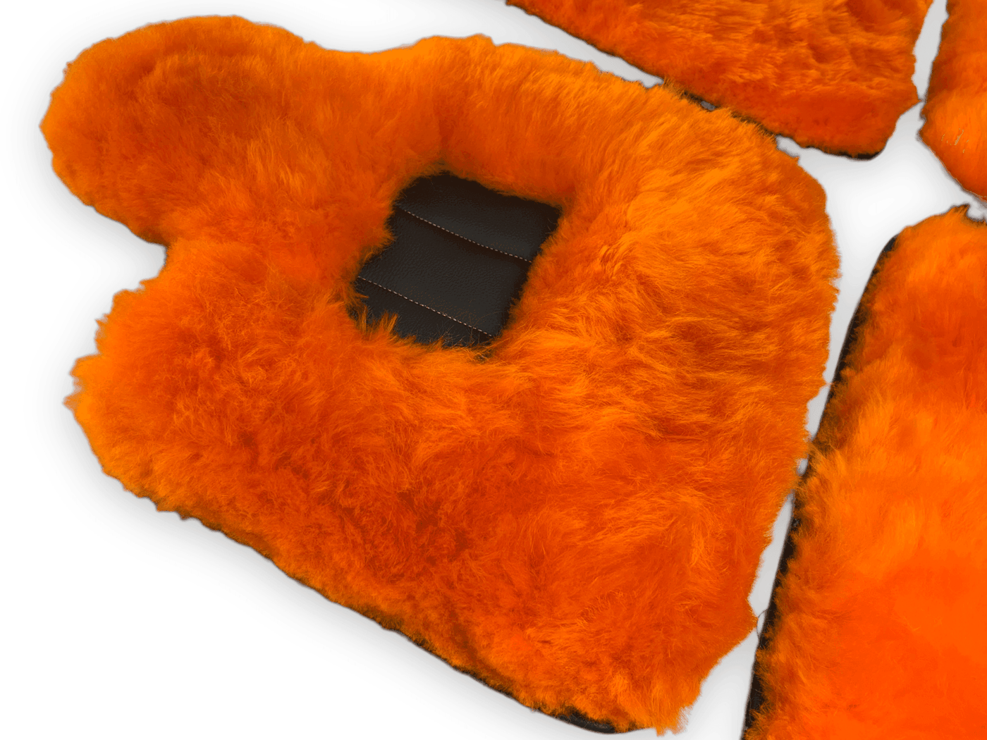 Orange Sheepskin Floor Mats For Rolls Royce Phantom Drophead Coupe 2007–2016 Er56 Design Brand - AutoWin