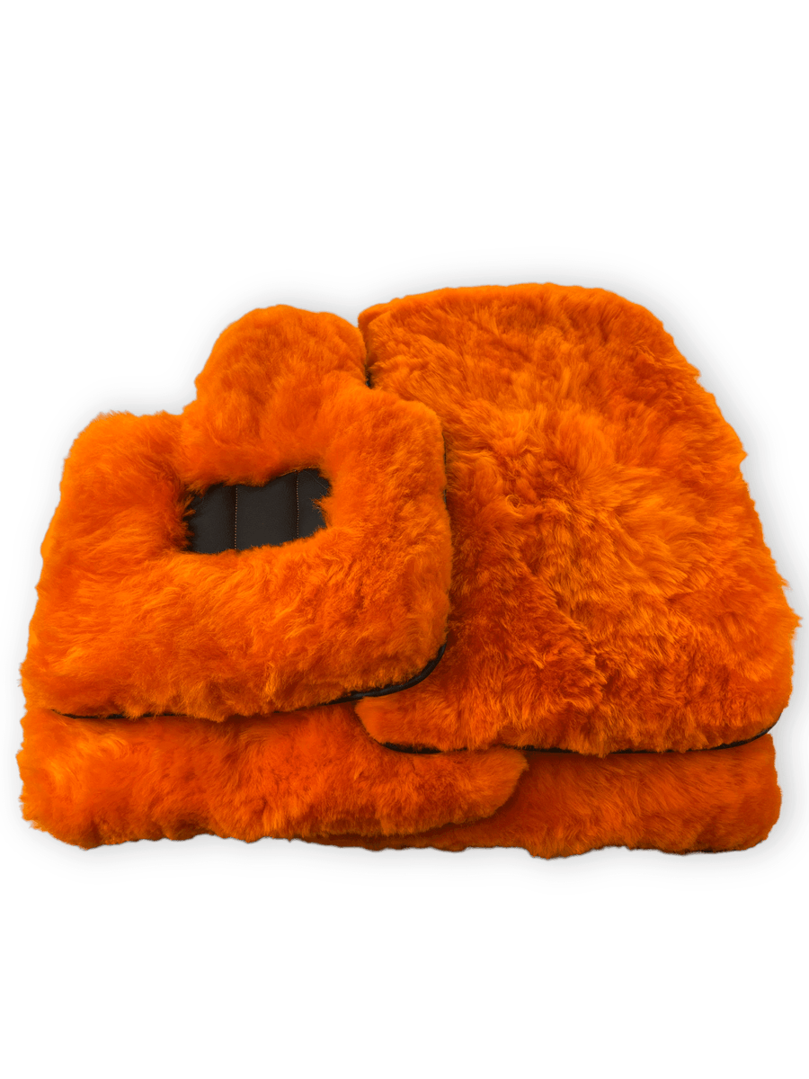 Orange Sheepskin Floor Mats For Rolls Royce Shadow 1965-1977 Er56 Design Brand - AutoWin