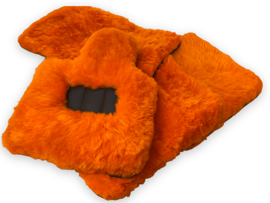 Orange Sheepskin Floor Mats For Rolls Royce Shadow 1965-1977 Er56 Design Brand - AutoWin