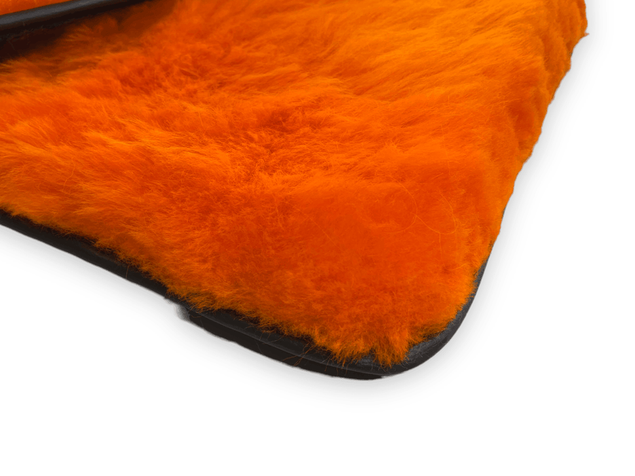 Orange Sheepskin Floor Mats For Rolls Royce Shadow 1965-1977 Er56 Design Brand - AutoWin