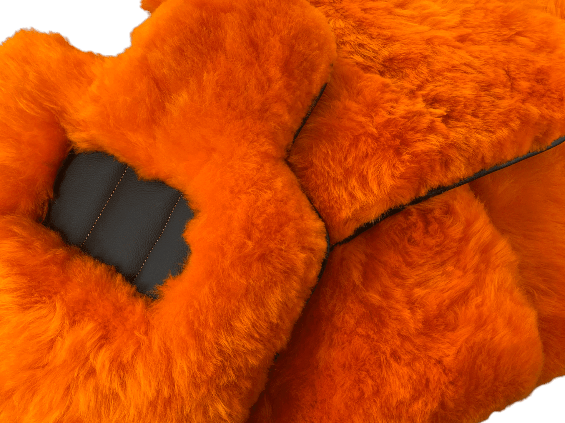 Orange Sheepskin Floor Mats For Rolls Royce Wraith 2013–2023 Er56 Design - AutoWin